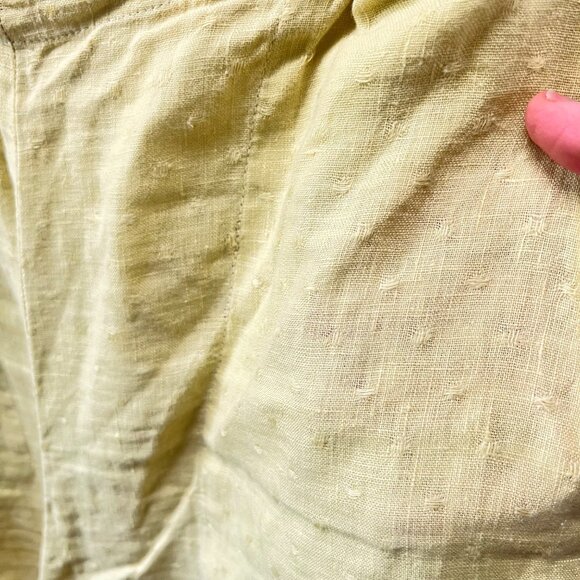 Flax Womens 100% Linen Yellow Cropped Pants Size Small Elastic Waist - Picture 4 of 4